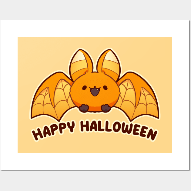 "Happy Halloween" Bat | Halloween Wall Art by KiiroiKat